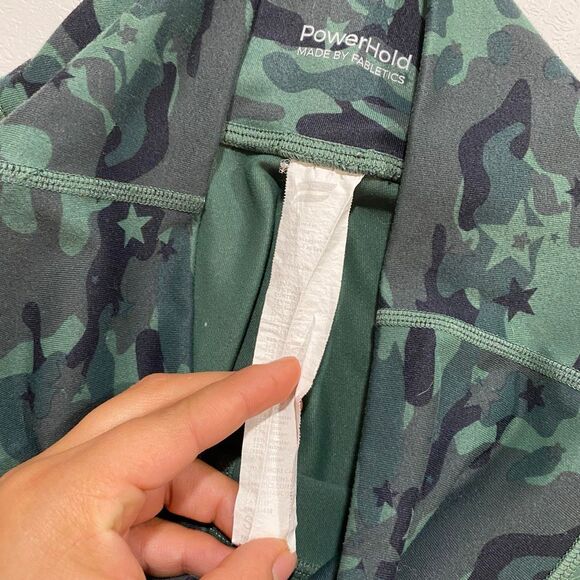Fabletics PowerHold Leggings Size Small | Green Camo High Rise Compression Worko - Picture 7 of 8